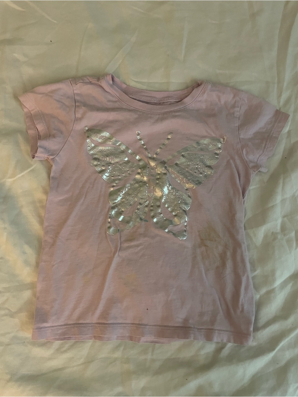 Place Girls' Lilac Tee with Silver Butterfly